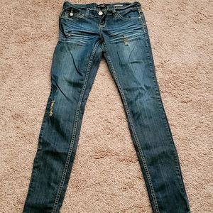 Dark Wash Faded Straight Leg Jeans